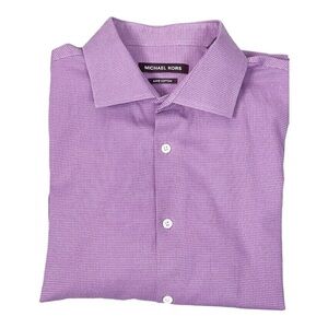 Michael Kors Luxe  Cotton Lavender & white Check Dress Shirt